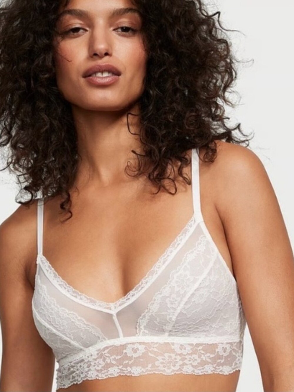 Victoria's Secret | The Lacie Posey Lace Curvy Bralette Size S In Coconut White